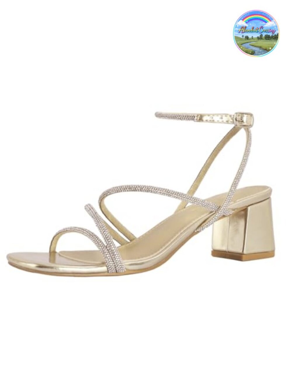 Women's Ankle Strap Block Heel Sandals 2.1" Low Heel for Wedding Party